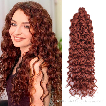 24 Inch 125g Hawaii Curl Hairstyle Crochet Hair Bundles Natural Ocean Wave Goddess Locs Synthetic Braiding Hair Extensions Girls